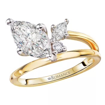 Half Split-Shank Semi-Mount Diamond Engagement Ring 160294-MQ200Y