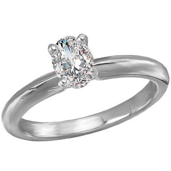 Solitaire Semi-Mount Diamond Engagement Ring 114002-OV050WS