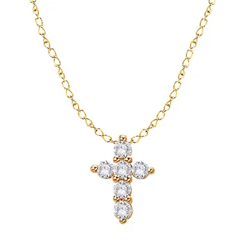 14kt Diamond Cross Necklace 142414-N025Y