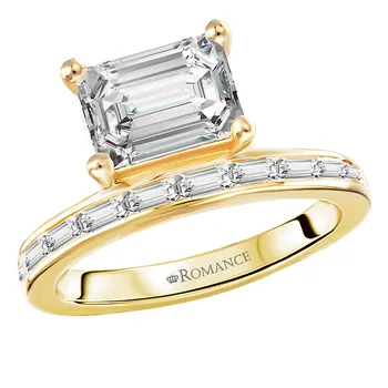 Hidden Basket Semi-Mount Diamond Engagement Ring 160286-EM200Y