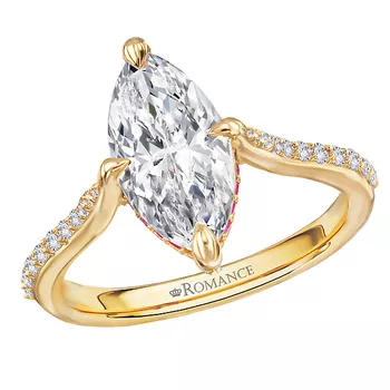 Ruby and Diamond Accented Semi-Mount Engagement Ring 160372-MQ200Y