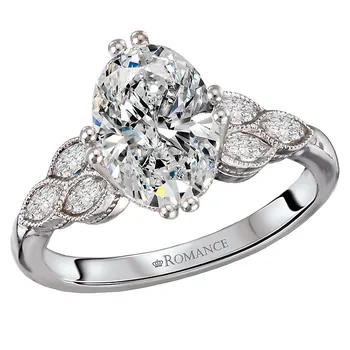 Diamond and Milgrain Detailed Semi-Mount Engagement Ring 160301-OV200