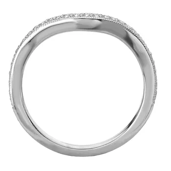 Diamond and Milgrain Detail Curved Wedding Band 160306-RD200W