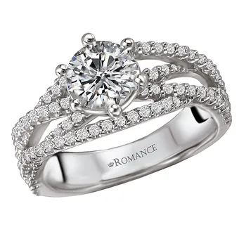 *** Lab Grown Diamond *** Split Shank Semi-Mount Diamond Ring 160076-RD100LG