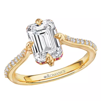 Ruby and Diamond Accented Semi-Mount Engagement Ring 160372-EM200Y