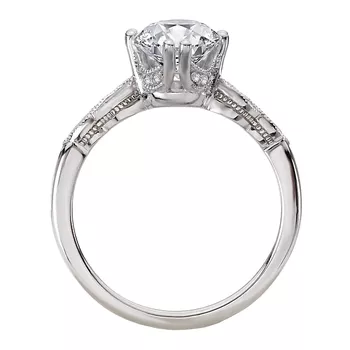 Diamond and Milgrain Detailed Semi-Mount Engagement Ring 160301-OV200