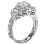 LaVie 3-Stone Semi-Mount Diamond Ring 115108-100