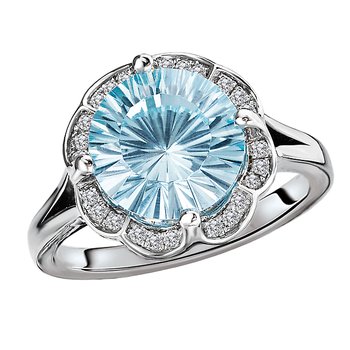Ladies Fashion Blue Topaz Ring 710312-7