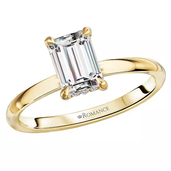 *** Lab Grown Diamond *** Diamond Hidden Halo Engagement Ring 160151-EM100YLG