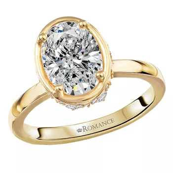 Semi-Mount Diamond Veiled Halo Engagement Ring 160353-OV200Y