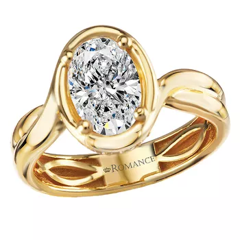 Two Row Shank Semi-Mount Diamond Engagement Ring 160332-OV150Y