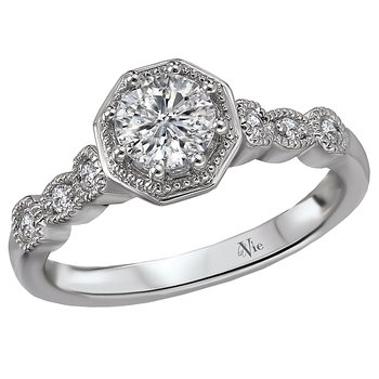 Halo Semi-Mount Diamond Ring 115446-RD075