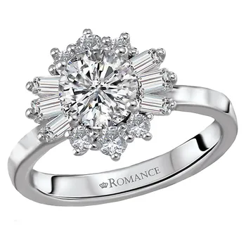 *** Lab Grown Diamond *** Halo Semi-Mount Diamond Ring 119271-RD100KLG