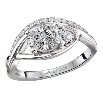 Diamond Wave Designed Semi-Mount Engagement Ring 160302-OV100