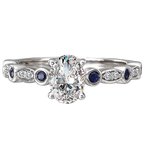 LaVie Diamond and Sapphire Semi Mount Ring 115475-OV075