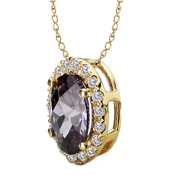 Ladies Fashion Gemstone and Diamond Pendant 341297-AMP