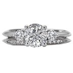 LaVie Three Stone Semi-Mount Engagement Ring 160263-RD100