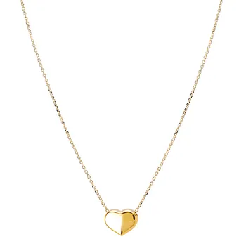 Italian 14kt Puffed Heart Necklace 360042-NY