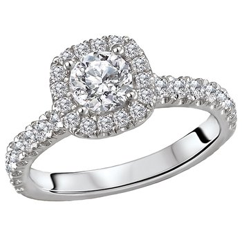 Halo Diamond Semi-Mount Engagement Ring 116143-EMS