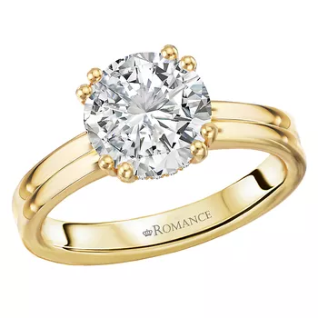 Double Ring Band and Double Prong Diamond Engagement Rin 160308-RD200Y