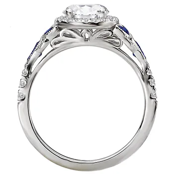 Sapphire and Diamond Semi-Mount Ring 160060-RD100