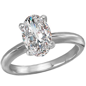 Solitaire Semi-Mount Diamond Engagement Ring 114002-OV175WS