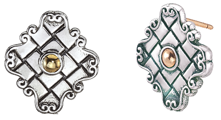 Sterling Traversa Quatrefoil Button Earrings