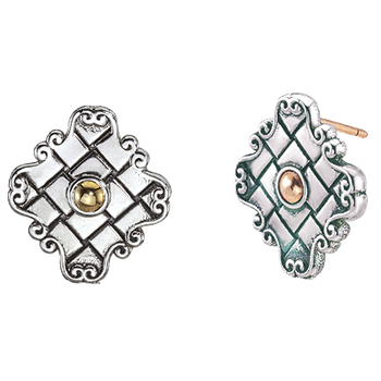 Sterling Traversa Quatrefoil Button Earrings VHE 1568 TP