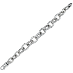 Alisa Alternating Graduated Oval Shiny & Traversa Sterling Link Bracelet VHB 1525