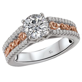 Two Tone Semi-Mount Diamond Ring 115240-100
