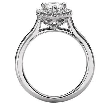 *** Lab Grown Diamond *** Halo Semi-Mount Diamond Ring 119155-PS100KLG