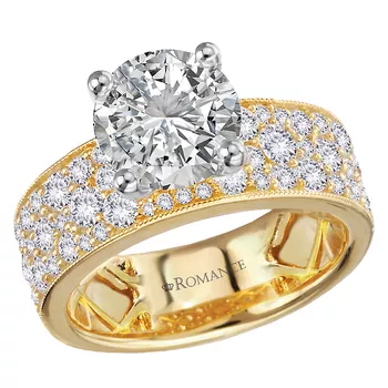 Broad Band Shank Semi-Mount Diamond Engagement Ring 160303-RD200Y