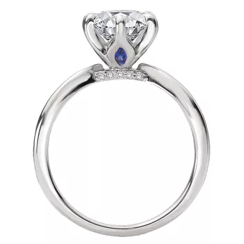 Diamond and Sapphire Accented Semi-Mount Engagement Ring 160371-OV200