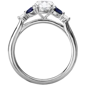 Sapphire and Diamond Semi-Mount Engagement Ring 160125-OV100SPH