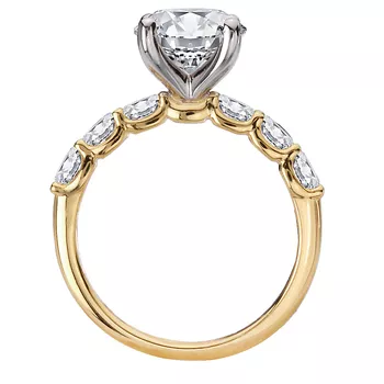 4 Prong Peg Head Semi-Mount Diamond Engagment Ring 160310-RD200Y