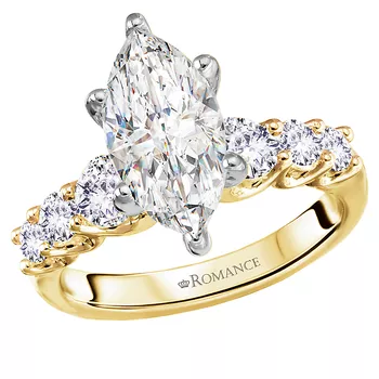 Semi-Mount Graduated Diamond Engagement Ring 160362-MQ200Y