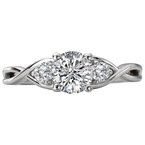 LaVie 3 Stone Semi-Mount Diamond Ring 115480-RD075