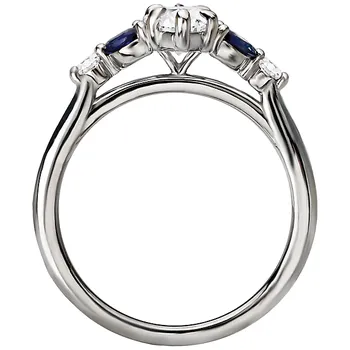 Sapphire and Diamond Semi-Mount Engagement Ring 160125-MQ100SPH