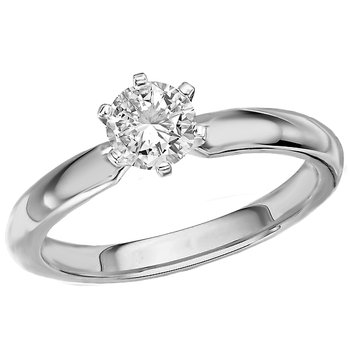 Solitaire Semi-Mount Diamond Ring 114001-6RD050WS