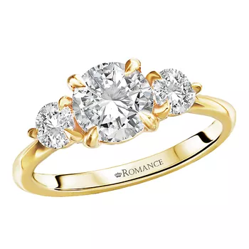 3-Stone Semi-Mount Diamond Engagement Ring 160170-RD100Y