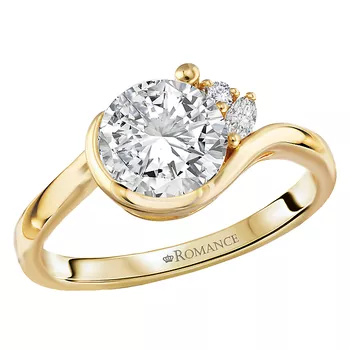 Wave Designed Semi-Mount Diamond Engagement Ring 160340-RD150Y