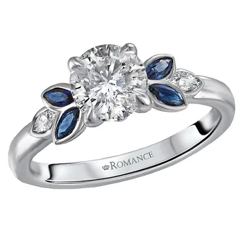 Sapphire and Diamond Semi-Mount Ring 119268-RD100K