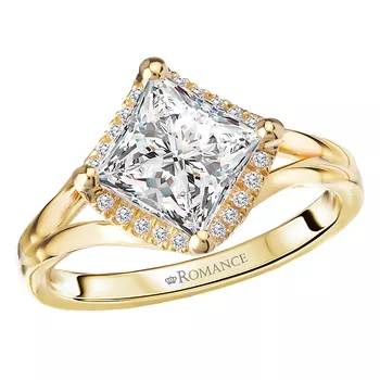 Semi-Mount Diamond Halo Engagement Ring 160272-PC200Y