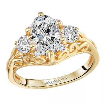 Split Shank Semi-Mount Diamond Engagement Ring 160341-OV150Y