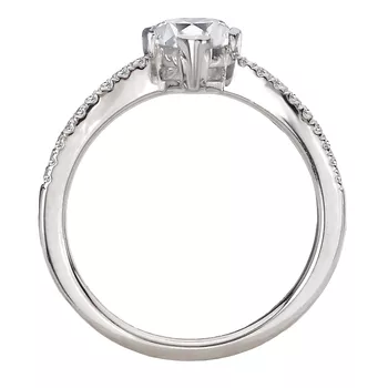 Diamond Split V-Curved Semi-Mount Diamond Ring 160311-PS100