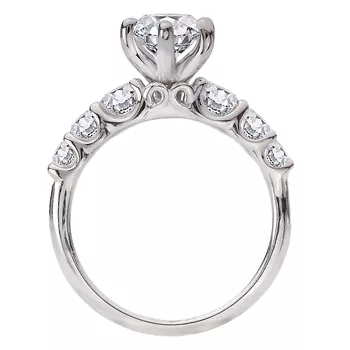 Semi-Mount Graduated Diamond Engagement Ring 160362-MQ200