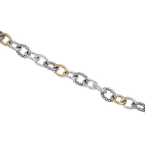 Alisa Yellow Gold & Sterling Shiny & Traversa Oval Link Bracelet VHB 453