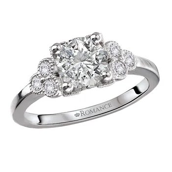 Semi-Mount Engagement Ring with Milgrain Design 160304-RD100