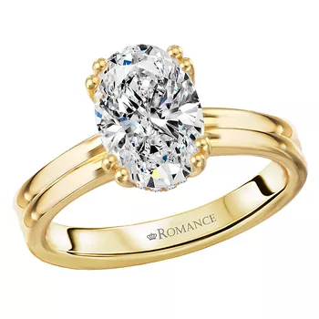 Double Ring Band and Double Prong Diamond Engagement Rin 160308-OV200Y