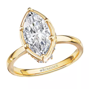 Semi-Mount Diamond Veiled Halo Engagement Ring 160353-MQ200Y